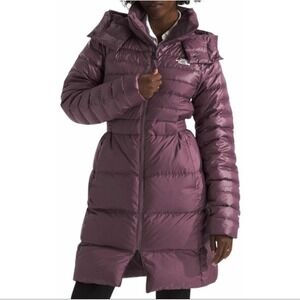 The North Face Women's Ruby Hooded Belted Parka Midnight Mauve Size Medium NWT